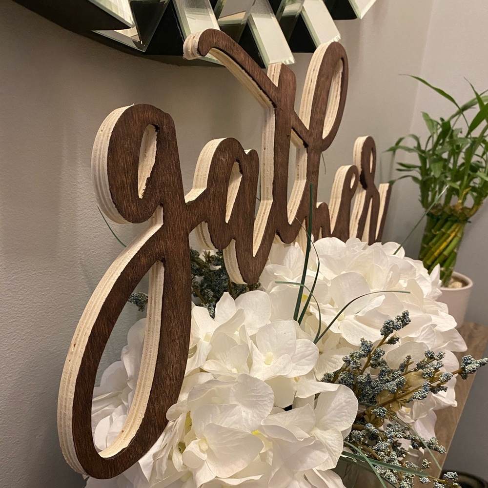 HP! đ Farmhouse Decor Gather Wood Sign - Picture 2 of 7
